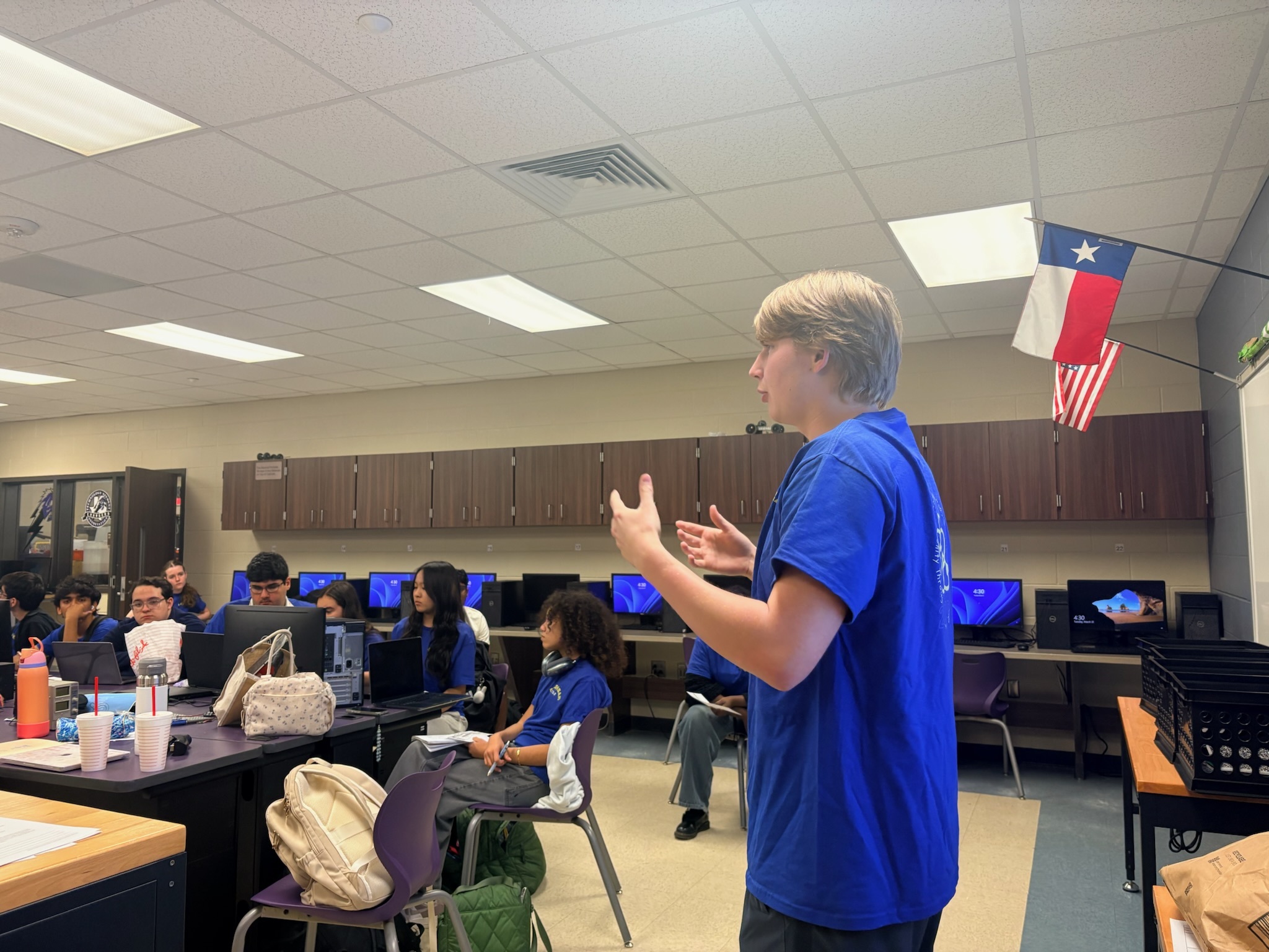 TSA members working on a competition project